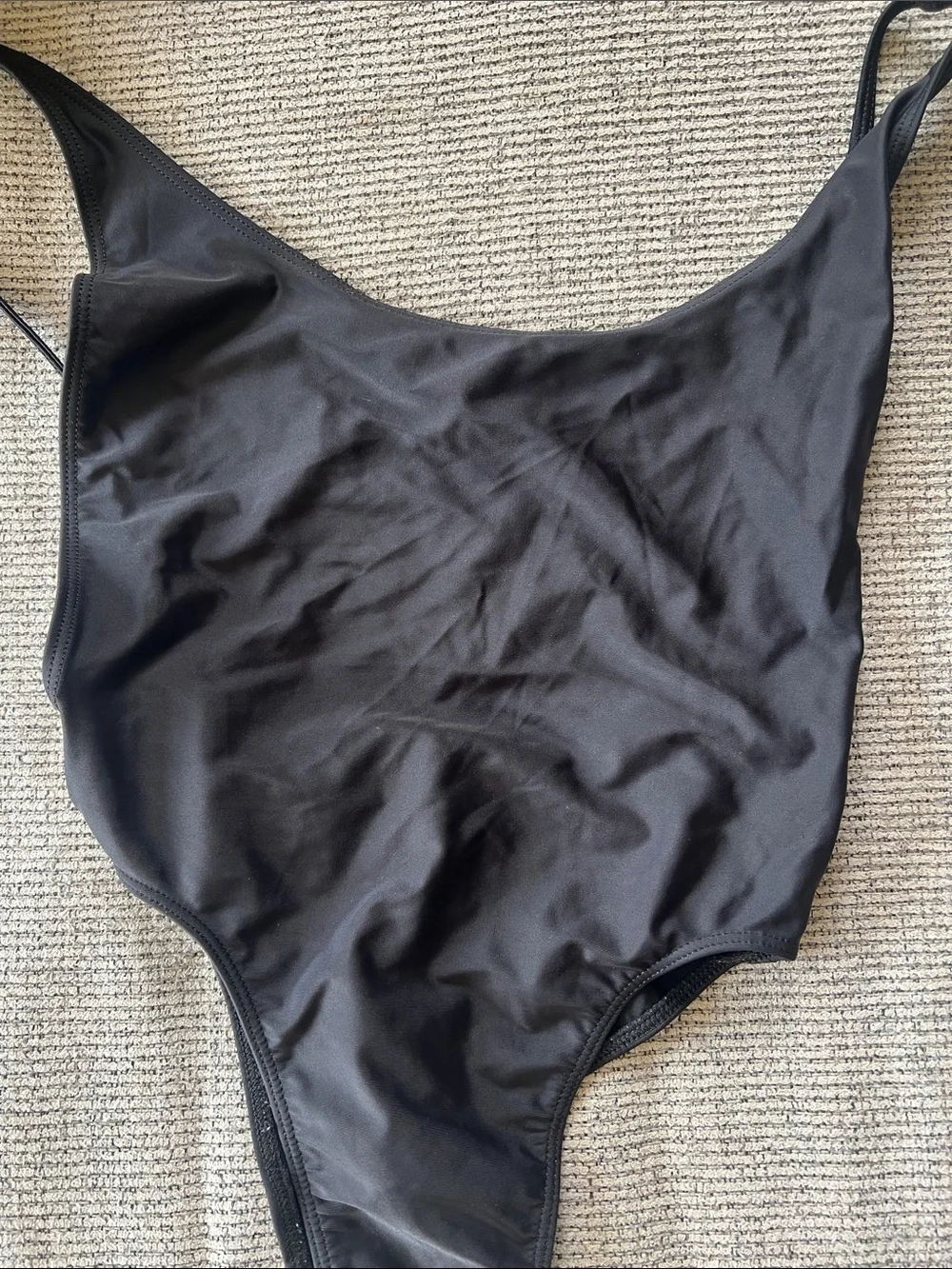 American Apparel Black High-Cut One-Piece Swimsuit
